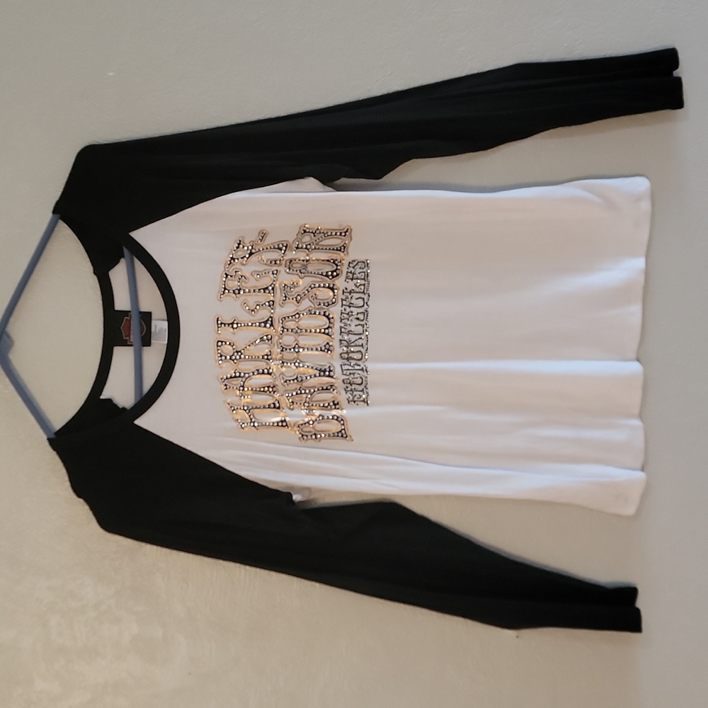 MEDIUM, HARLEY-DAVIDSON, JEWELED LONG-SLEEVE, SUPER SOFT